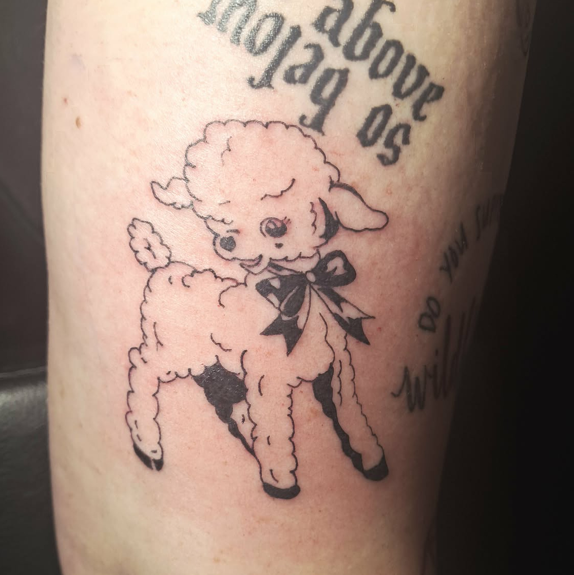 Vintage lamb tattoo